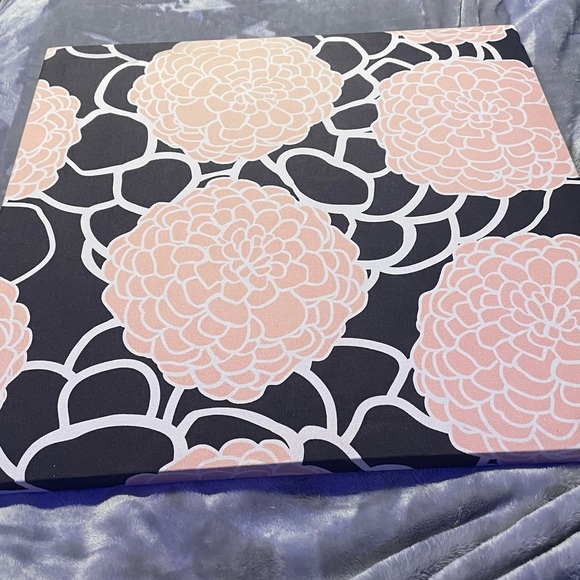 Flower canvas painting. Baby pink/coral. EUC. - Picture 1 of 1